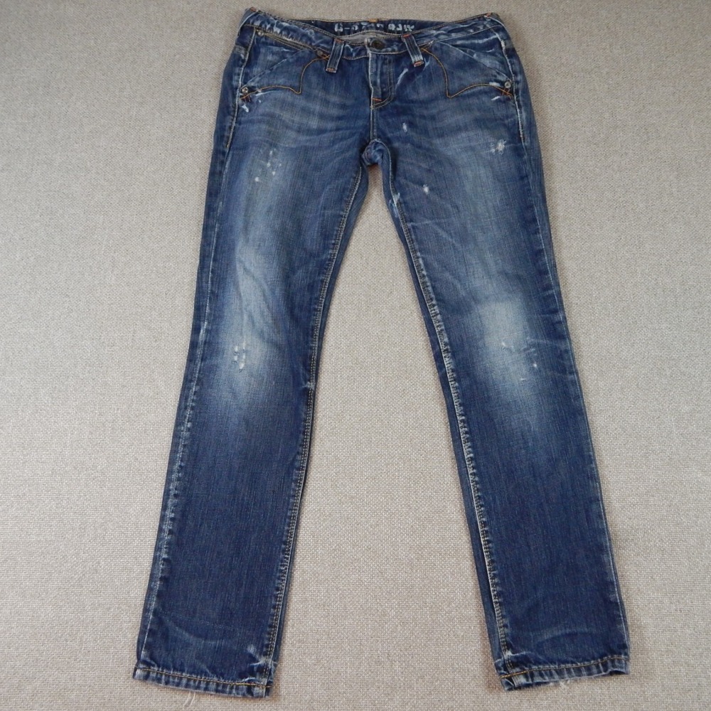 G Star Raw‎ Jeans Mens Size 28x29 Medium Wash 3301 Straight Leg Stretch
